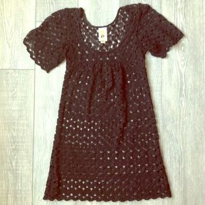 Black crochet dress